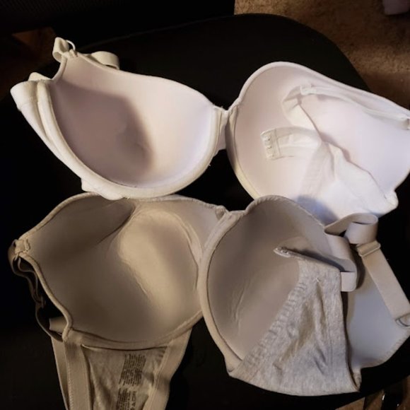 Never Worn Fruit of the Loom set of 2 38DDD bras underwire cotton white and gray - Picture 2 of 2